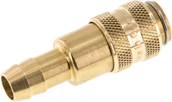 Schnellkupplung (NW5) 9 (3/8")mm Schlauch, Messing, für Stecker beidseitig absperrend
