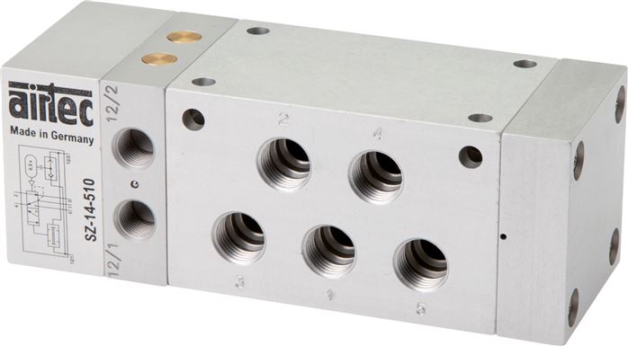 Zweihand-Sicherheitsblock G 1/4", 5/2-Wege (Federrückstellung)
