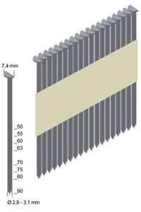 Halbkopfnagel Type PR 90 mm Ø 3,1 mm Ringschaft PR31/90BKRI