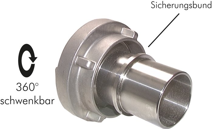 Storz-Kupplung 75-B, 75 (3")mm Schlauch, Aluminium (geschmiedet) Typ STKSS 89/75 A