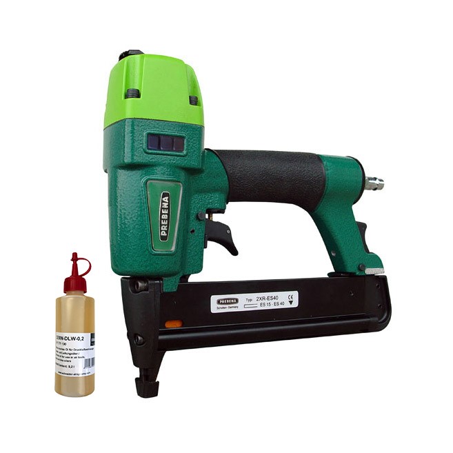 AKTION DF-Spar-Set Prebena Druckluftnagler 2XR-ES40 + ES-Box + Systainer + Spezial-Öl für Druckluftwerkzeuge
