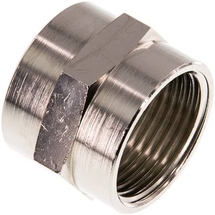 Muffe G 1"-G 1", Messing vernickelt