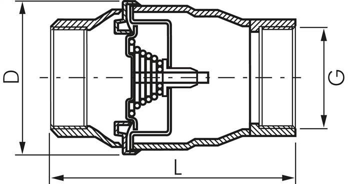Rückschlagventil (leicht), NPT 1-1/2", PN 16, 1.4401