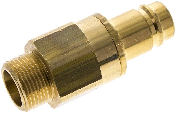 Kupplungsstecker (NW15) G 3/4"(AG), Messing, beidseitig absperrend