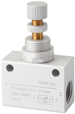 Block-Drosselrückschlagventil, G 1/8", Kompakt