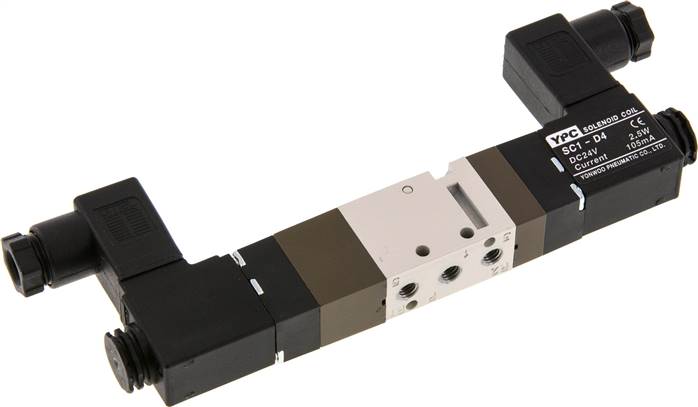 5/3-Wege Magnetventil, M 5, Mittelstellung geschlossen, 24 V AC