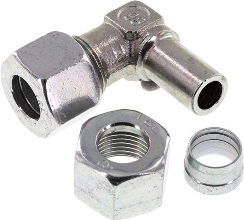 Einstellb. Winkel-Schneidringverschr. 12 L (M18x1,5), Stahl verzinkt