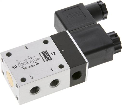3/2-Wege Magnetventil mit Fremdluftanschluss, G 1/8" 24V=, 0 bis 10 bar