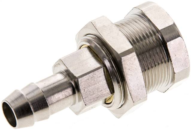 Abreiß- Schnellkupplung (NW5) 9 (3/8")mm Schlauch, Messing vernickelt, für Stecker beidseitig absperrend