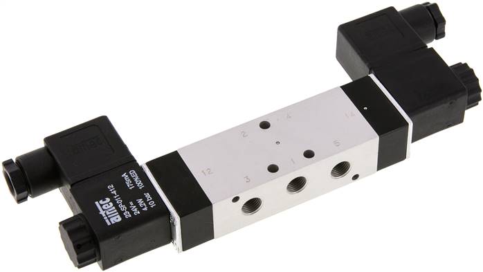 5/3-Wege Magnetventil, G 1/8", Mittelstellung belüftet, 12 V=, NW 6