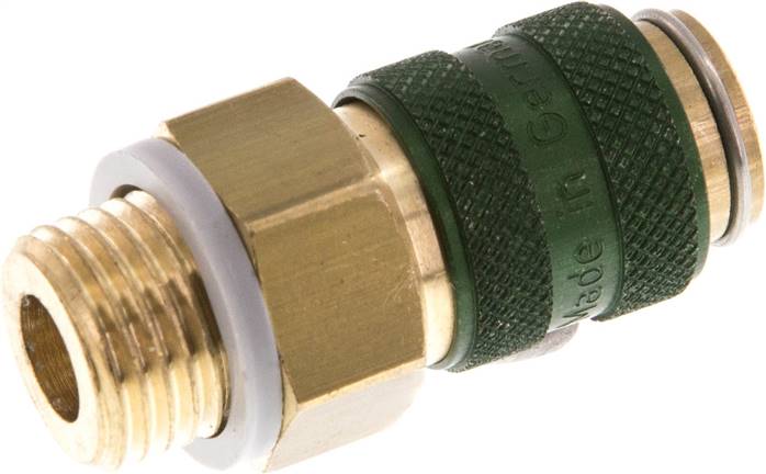 Schnellkupplung (NW5) G 1/4"(AG), Messing, grün