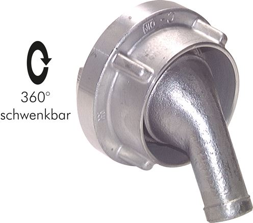 50° Storz-Kupplung 25 (1")mm Schlauch 52-C, Aluminium (geschmiedet)