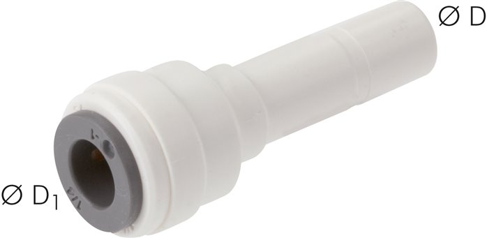 Reduzierung Stecknippel 8 x Schlauch 3/8" (9,52 mm), IQS-LE (EPDM-Dichtung)