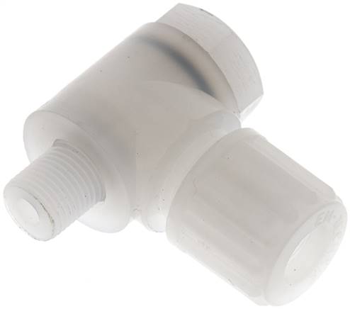 Winkel-Verschraubung G 1/8"-8x6mm, PVDF, Hohlschraube