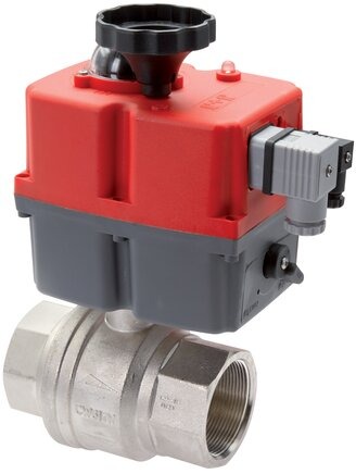 Elektr. Messing-Kugelhahn, G 1-1/2", 24 bis 240 V (AC/DC)