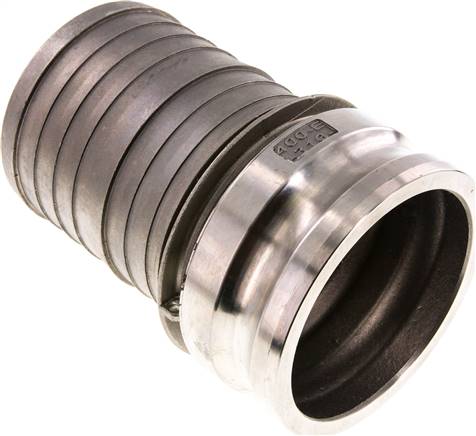 Kamlock-Stecker (E) 100 (4")mm Schlauch, Edelstahl (1.4408)