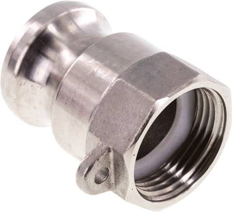 DIN/EN-Kamlock-Stecker (A/AF) G 1"(IG), Edelstahl (1.4408)