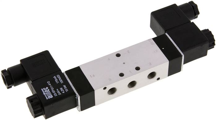 5/3-Wege Magnetventil, G 1/8", Mittelstellung geschlossen, 115 V AC, NW 6, 3-8bar