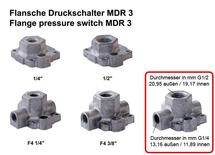Condor Druckschalter Typ MDR 3/11 EA EV 3S R 3/6,3 Anschluss F4 G1/2 103047