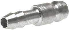 Kupplungsstecker (NW5) 9 (3/8")mm Schlauch, 1.4404, beidseitig absperrend