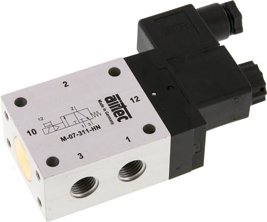 3/2-Wege Magnetventil, G 1/4", Federrückstellung (NC), 24 V=