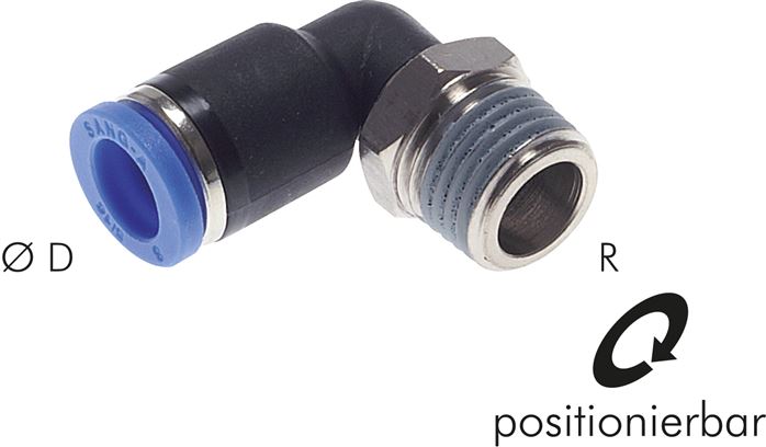 Winkel-Steckanschluss R 3/8"-6mm, IQS-Standard