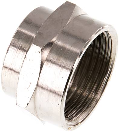 Muffe G 1"-G 3/4", Messing vernickelt