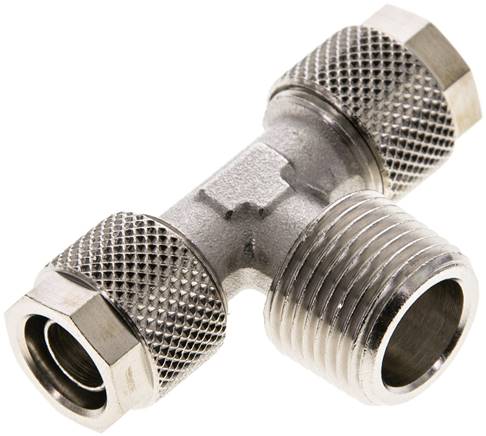 T-Verschraubung R 3/8"-10x8mm, Messing vernickelt