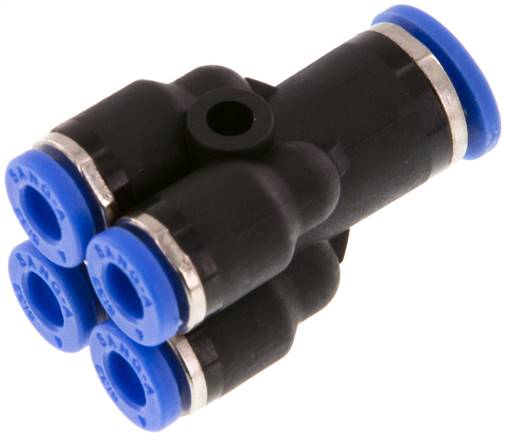 Steckanschluss-4-fach Verteiler 6mm-4mm, IQS-Standard