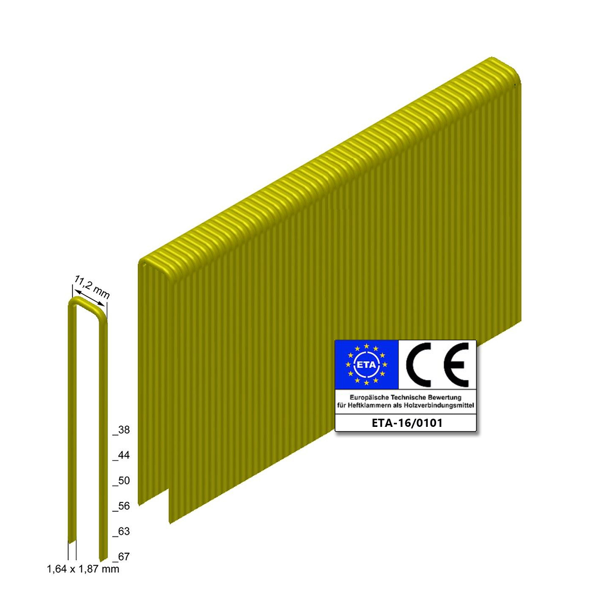 Prebena Heftklammern Q38CSVHA-ETA stark verzinkt geharzt