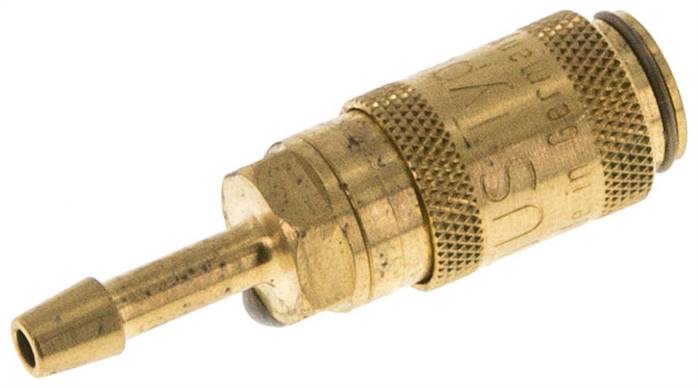 Schnellkupplung (NW2,7) 3mm Schlauch, Messing, für Stecker beidseitig absperrend