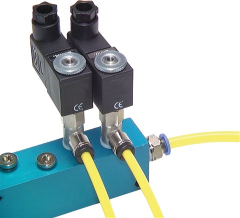 Hohlschrauben-Magnetventil G 1/8"-6, 3/2-Wege, 12 V= (NO)PE-Ringstück