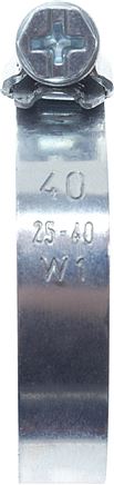 9mm Schlauchschelle 50 - 70mm, Stahl verzinkt (W1) (IDEAL)
