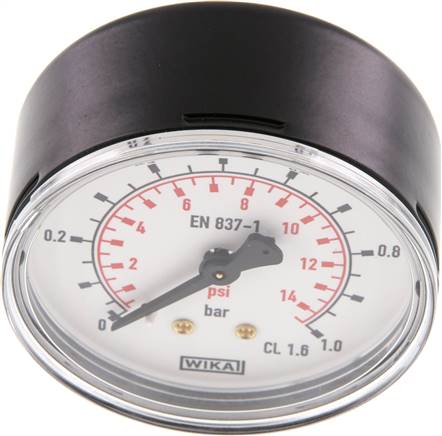 Manometer waagerecht (ST/Ms), 63mm, 0 - 1 bar, G 1/4"
