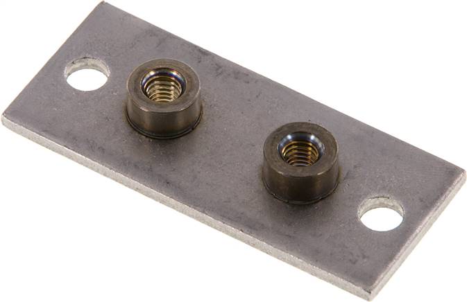 verlängerte Anschweißplatte mit Befestigungsbohrungen, Edelstahl, Baugröße 2, leicht