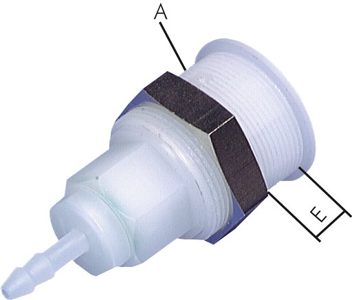 Abreiß-Schnellkupplung (NW5) 4mm Schlauch, PVDF
