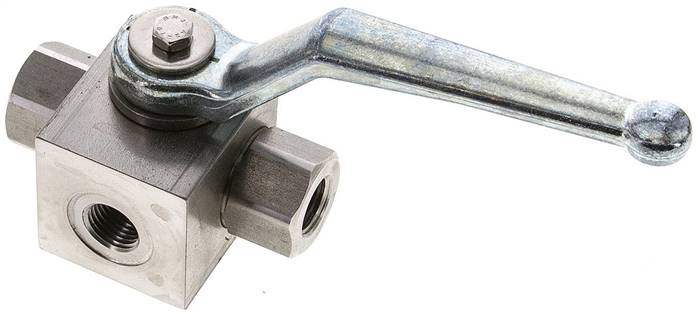 ES-Hochdruck-3-Wege Kugelhahn, T-Bohrung, G 1/4", 0 bis 400bar