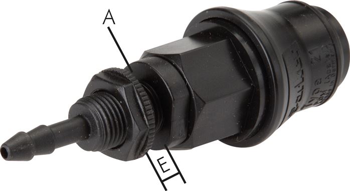 Schott-Schnellkupplung (NW5) 6 (1/4")mm Schlauch, POM