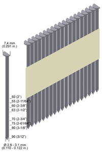Halbkopfnagel Type PR 63 mm Ø 2,8 mm PR28/63BK