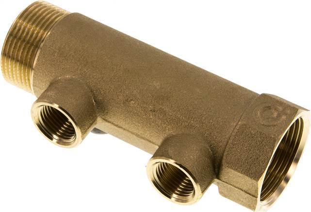 Verteilerrohr G 1-1/4"(IG/AG), Abgang 2 x G 1/2" (IG)