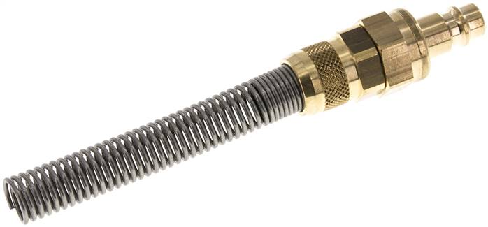 Kupplungsstecker (NW7,2) 10x8mm Schlauch m. Knickschutz, beidseitig absperrend