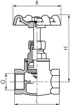Muffen-Absperrventil, Eco-Line, Messing, G 2", PN 10