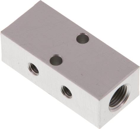Verteilerleiste 2 x G 1/8"-2 x M 5, Aluminium eloxiert