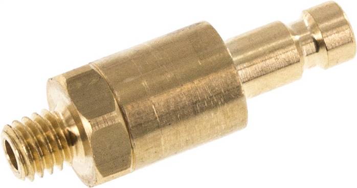 Kupplungsstecker (NW2,7) M 5(AG), Messing, beidseitig absperrend