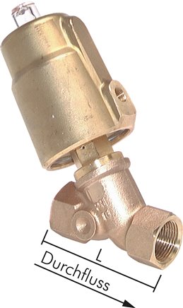 Schrägsitzventil Messing, G 2-1/2", geschlossen, Standard, bis 10 bar