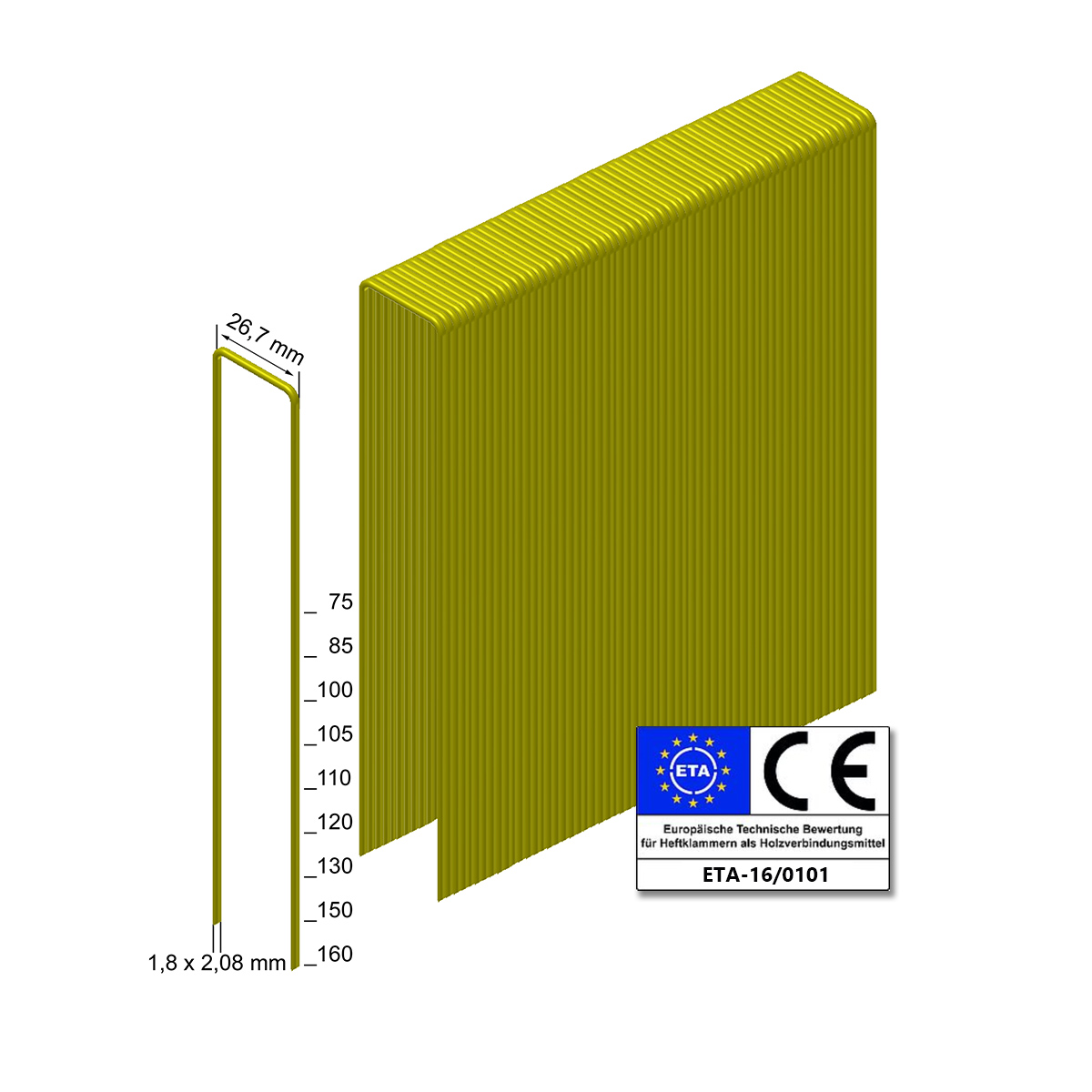 Prebena Heftklammern WD65CSVHA-ETA stark verzinkt geharzt