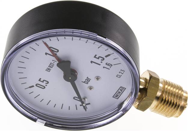 Manometer senkrecht, 80mm, 0 - 1,6 bar