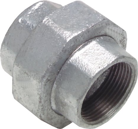 Verschraubung flach dichtend Rp 2-1/2" (IG),Temperguss verzinkt