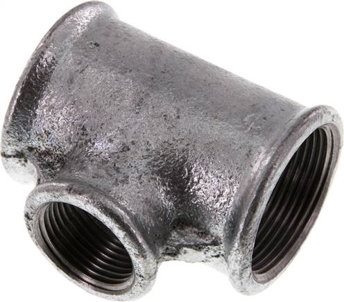 T-Stück Rp 1-1/2"-Rp 1"-Rp 1-1/2" (IG), Temperguss verzinkt