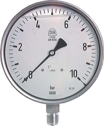 Gly.-Sicherheits-Manometer senkrecht,160mm, 0 - 6 bar